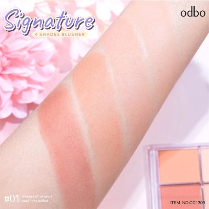 Phấn má hồng 4 ô Odbo Signature 4 Shades Blusher 10g OD1309 
 ảnh 8