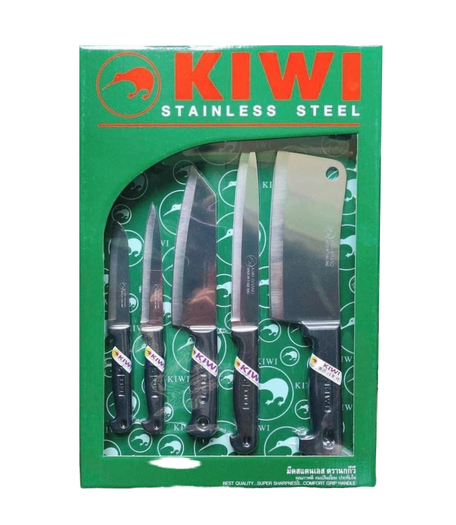 Bộ dao 5 món Kiwi Stainless Steel thép khổng gỉ cao cấp